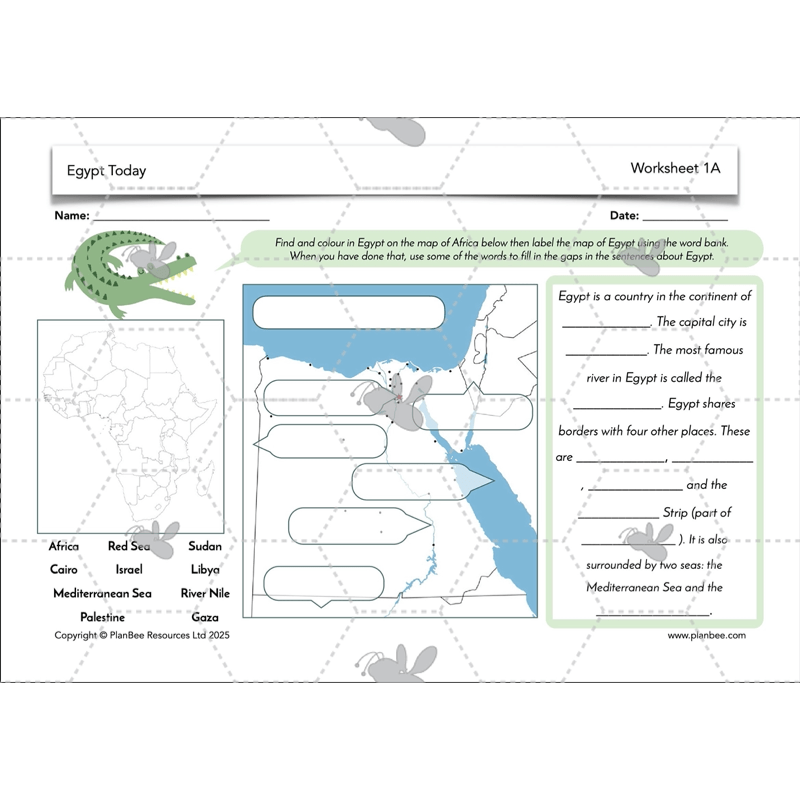 PlanBee Egypt Today - Year 3/4 Geography Lessons 