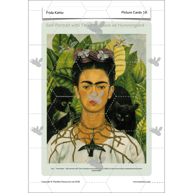 PlanBee KS2 Frida Kahlo for Kids Art Lesson Pack by PlanBee