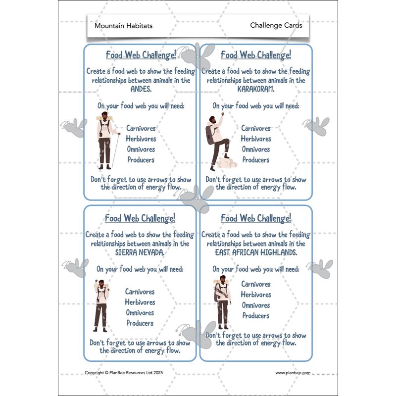 PlanBee Mountain Science KS2 | Food Chains, Adaptation & Life Cycles