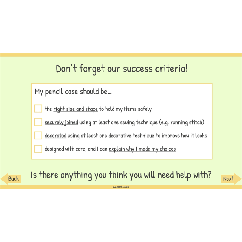 PlanBee Pencil Cases - Textiles: DT Lesson Plans for KS2 Y3/4