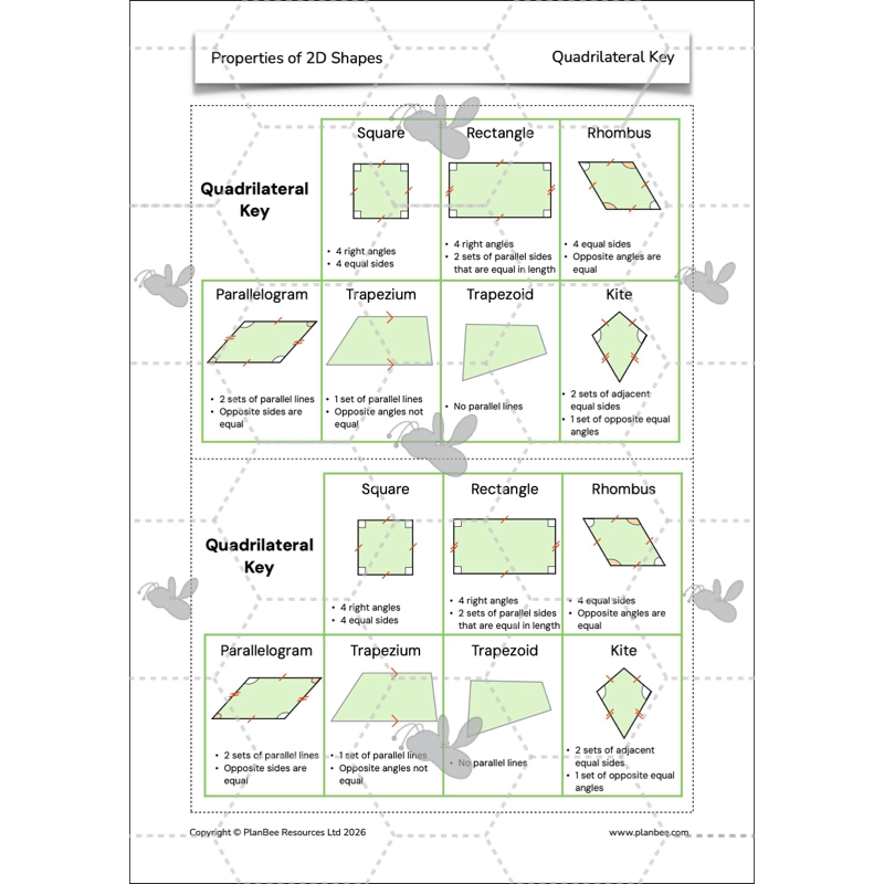 PlanBee Year 4 Properties of 2D Shapes KS2 Maths by PlanBee