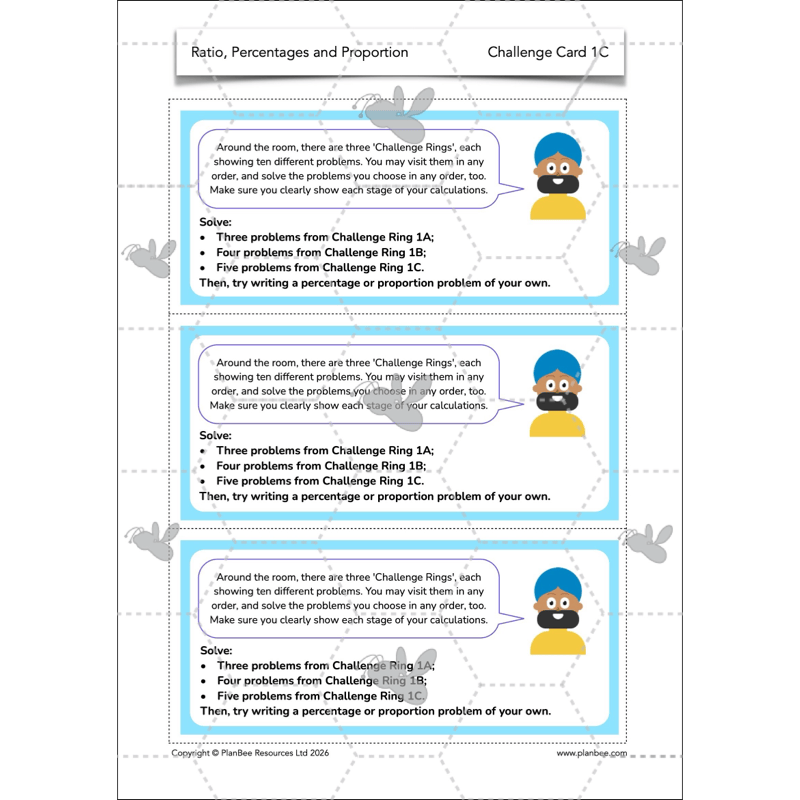 PlanBee Ratio, Percentages and Proportion: Year 6 Maths