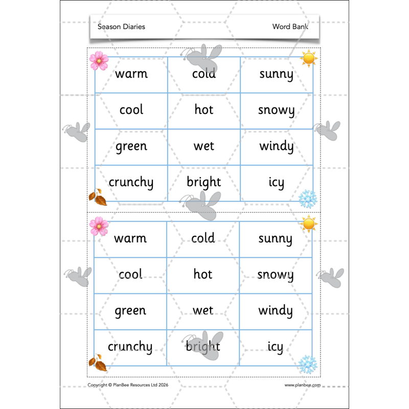 PlanBee Season Diaries | Year 1 English