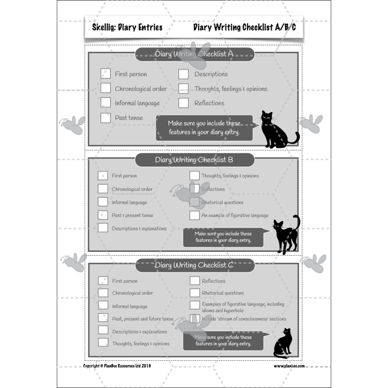 PlanBee Skellig Diary Entries KS2 | Year 6 English Lesson Pack