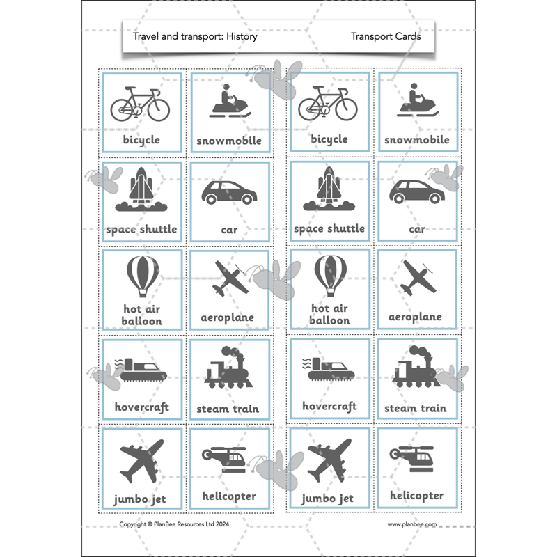 PlanBee The History of Transport KS1 History Lesson Pack
