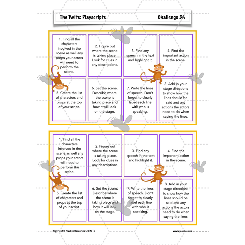 PlanBee The Twits: Playscripts KS2 | Year 4 English Pack