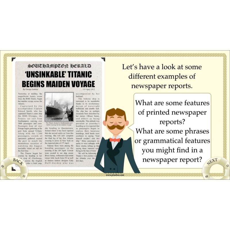 PlanBee Titanic Recounts and Reports English KS2 Lesson Pack