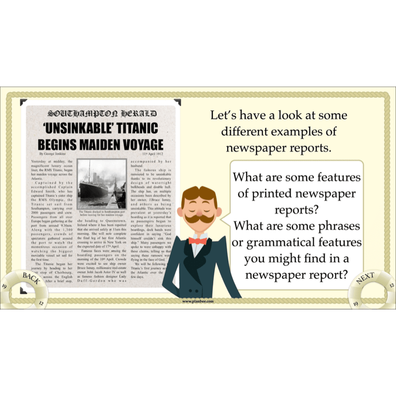 Titanic Recounts and Reports English KS2 Lesson Pack — PlanBee