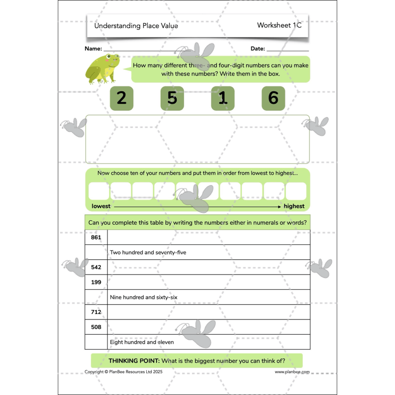 PlanBee Understanding Place Value Year 3 Maths Lessons by PlanBee