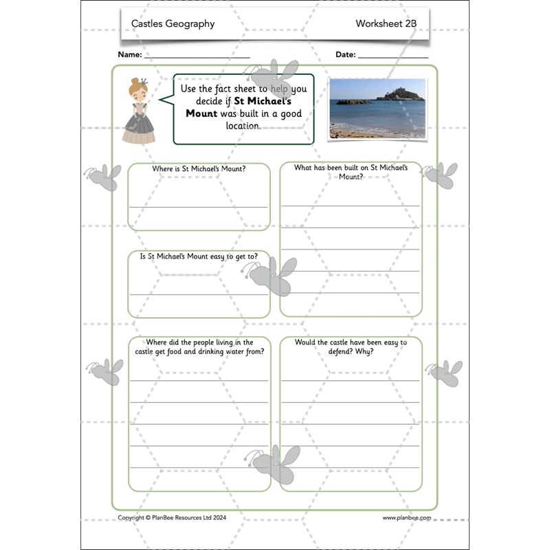 PlanBee Castles KS1 Geography Lesson Planning and Resources