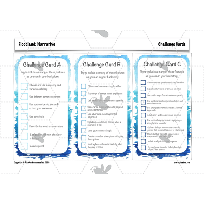 PlanBee Floodland: Narrative KS2 | Year 6 English Lesson Pack