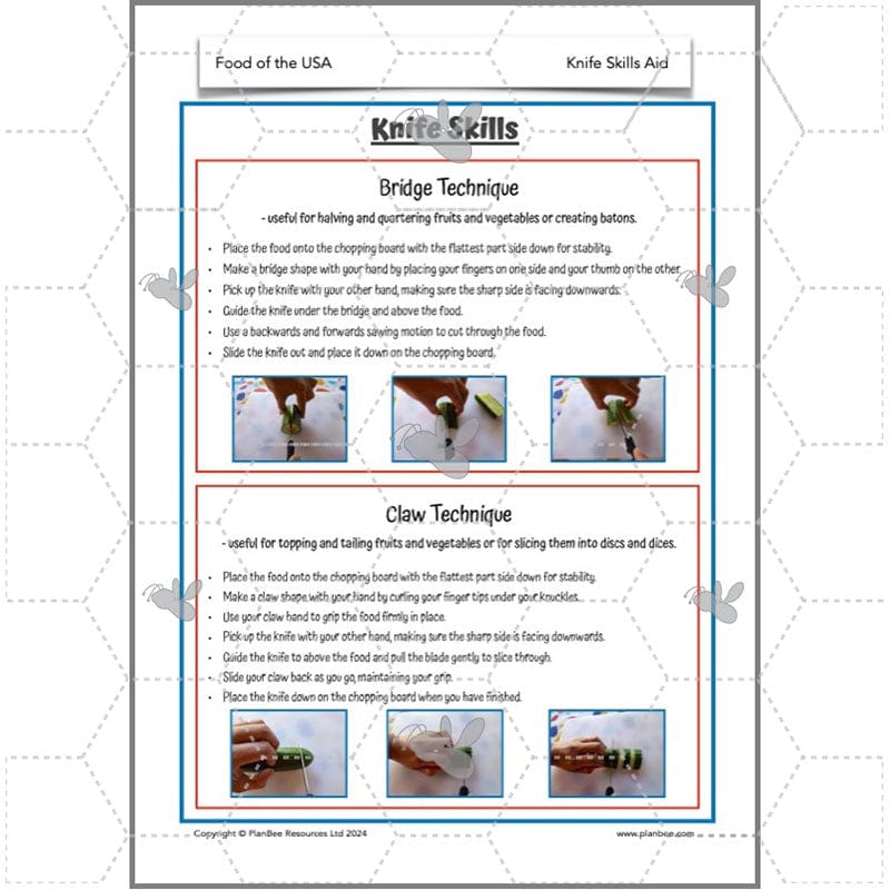 PlanBee Food of the USA KS2 DT Cookery Lessons by PlanBee