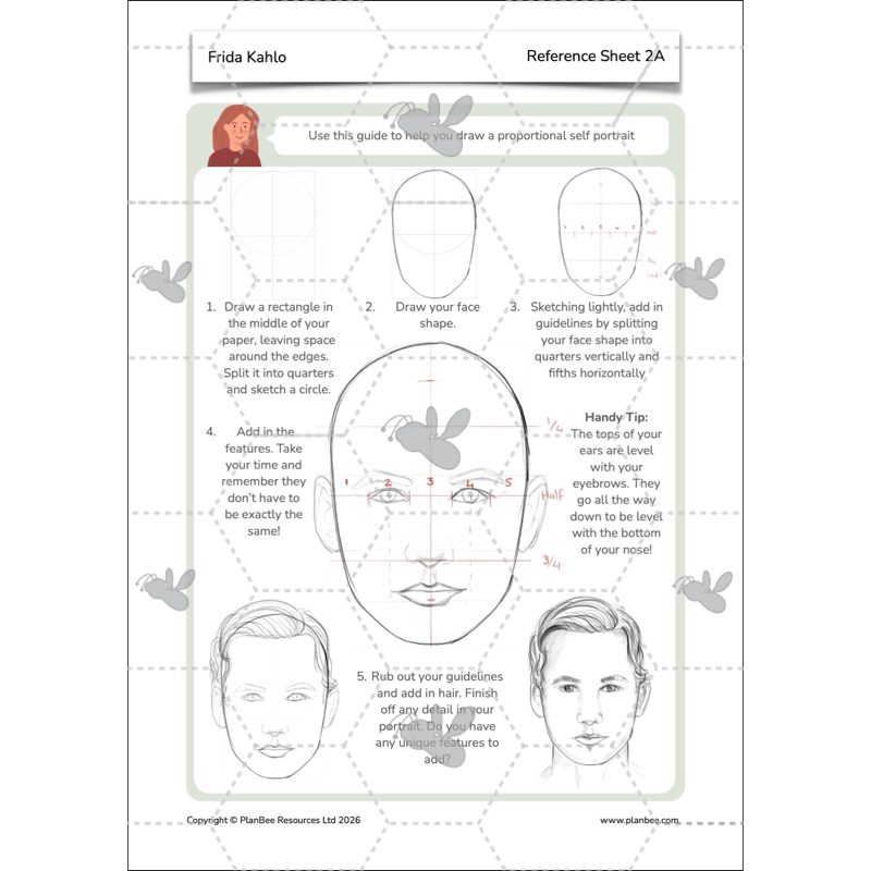 PlanBee KS2 Frida Kahlo for Kids Art Lesson Pack by PlanBee