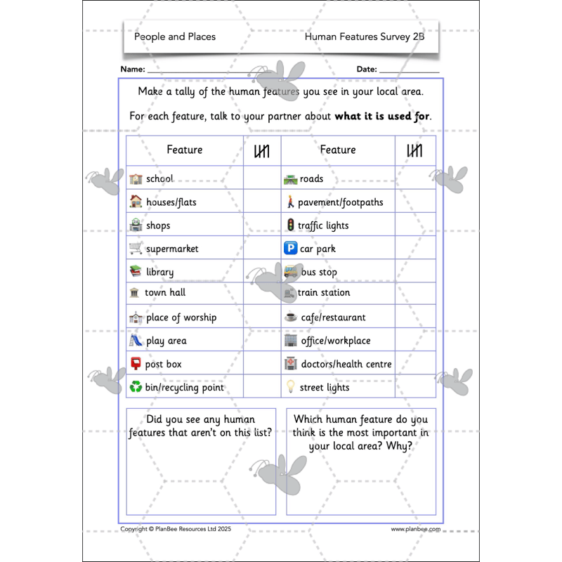 PlanBee People and Places | KS1 Geography Lessons
