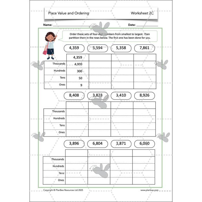 PlanBee Place Value and Ordering Year 4 Maths Lessons by PlanBee