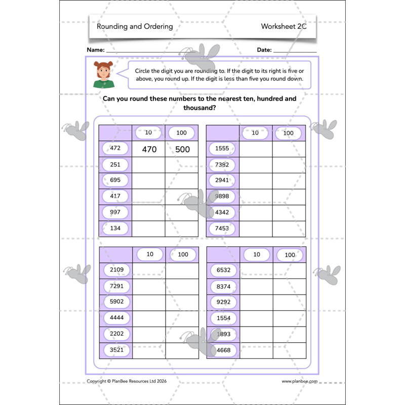 PlanBee Rounding and Ordering Numbers Year 4 Place Value by PlanBee