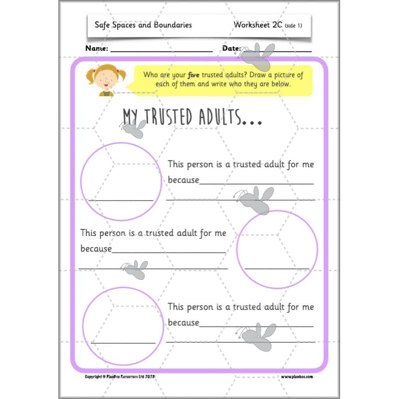 PlanBee Safe Spaces and Boundaries PSHE KS1 lessons by PlanBee
