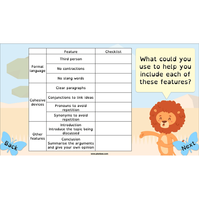 PlanBee The Butterfly Lion: Balanced Arguments KS2 Lesson Pack