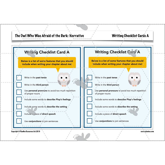 PlanBee The Owl who was Afraid of the Dark | KS2 Narrative Lessons