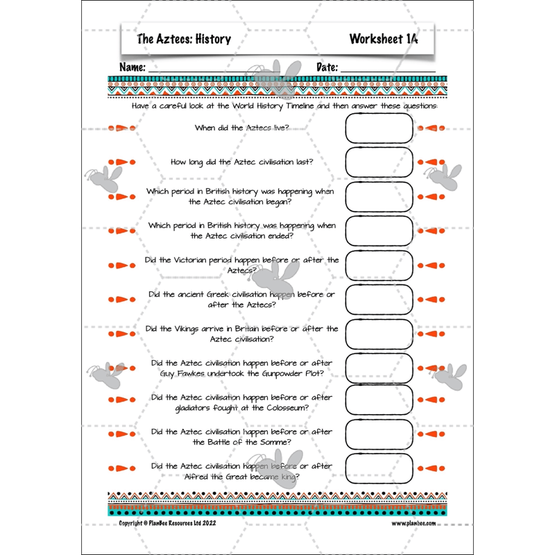 PlanBee Aztecs KS2 Lesson Planning and Resources 