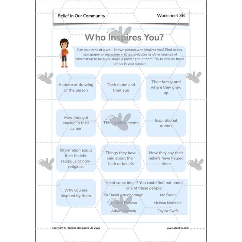 PlanBee Belief In Our Community: Complete set of KS2 RE lessons