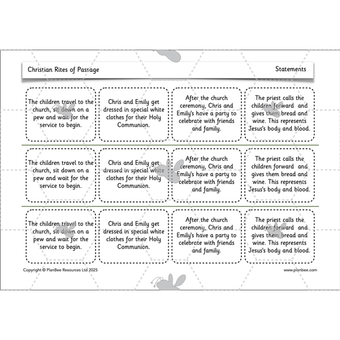PlanBee Christian Rites of Passage | Year 2 RE lessons
