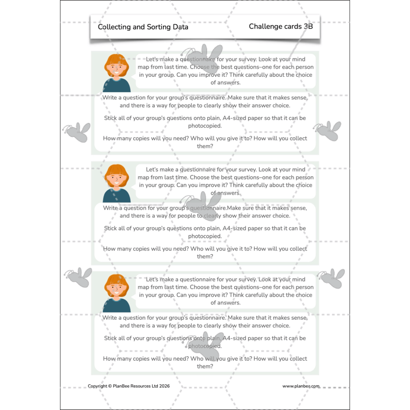 PlanBee Collecting and Sorting Data Year 3 Statistics by PlanBee