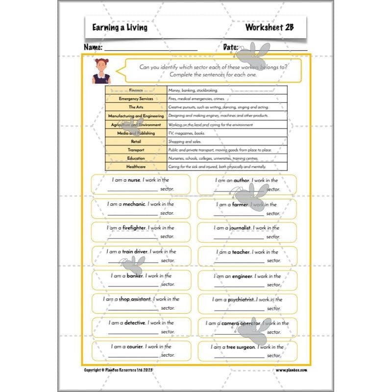 PlanBee Earning a Living: LKS2 Geography planning Year 3 & Year 4