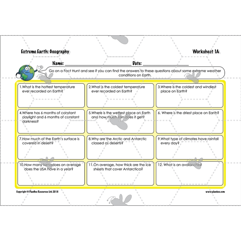 PlanBee Extreme Earth KS2 Lesson Planning Pack