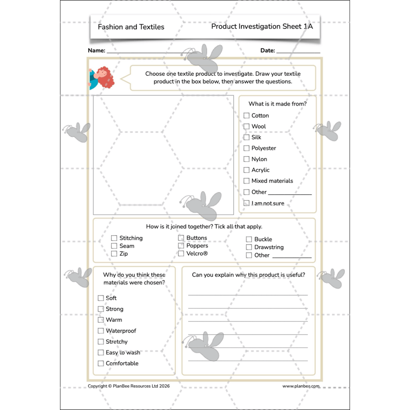 PlanBee Fashion and Textiles: Design and Technology KS2