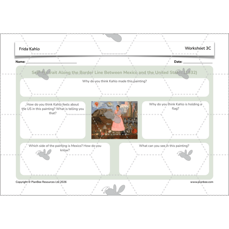 PlanBee KS2 Frida Kahlo for Kids Art Lesson Pack by PlanBee