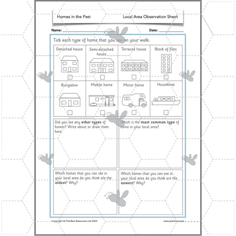 PlanBee KS1 Homes in the Past History Lesson Pack by PlanBee