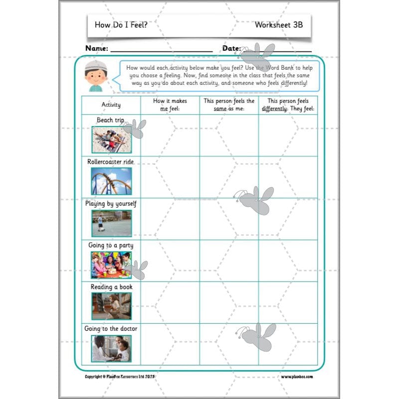 PlanBee How Do I Feel? | PSHE lessons KS1
