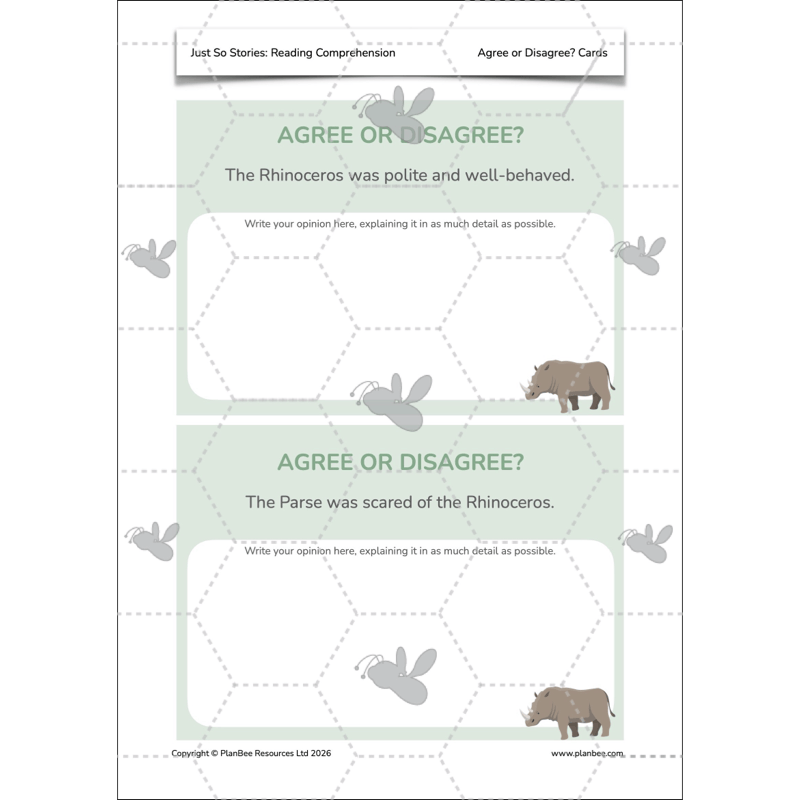 PlanBee Just So Stories KS2 | Reading Comprehension Year 4