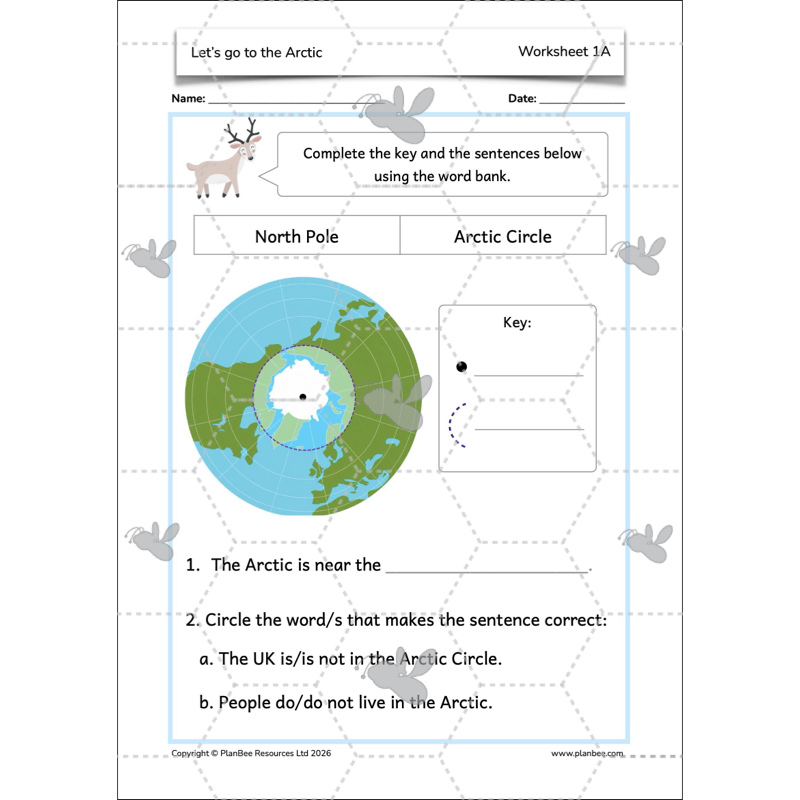 PlanBee Let's go to the Arctic KS1 Geography Lesson Pack