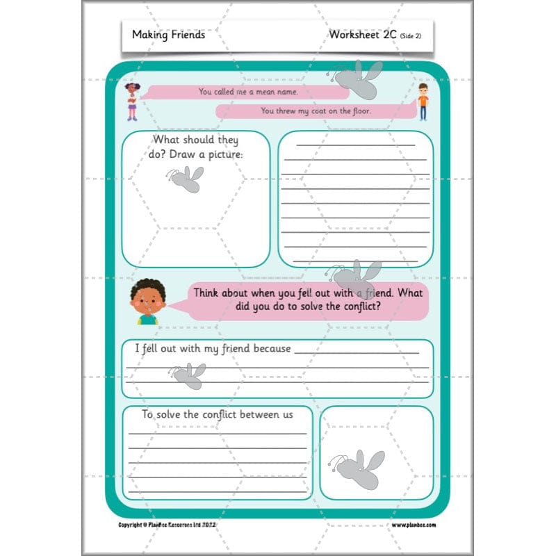 PlanBee Making Friends PSHE KS1 lessons by PlanBee