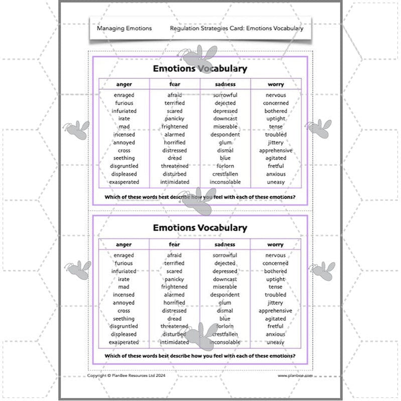 Task Emotions Managing Emotions KS2 PSHE lessons | PlanBee
