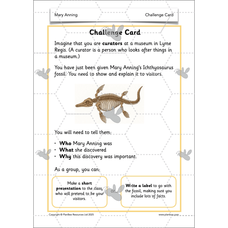 PlanBee Mary Anning KS1 | History Lesson Pack 