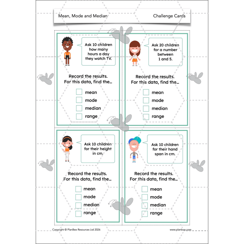 PlanBee Mean Median and Mode Year 6 Maths by PlanBee