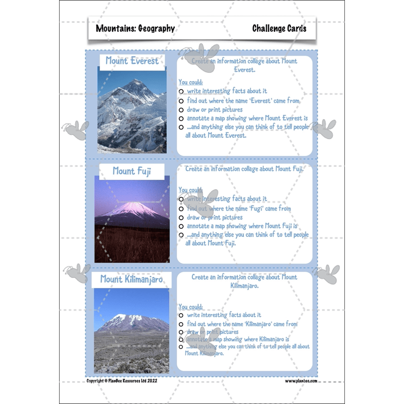 PlanBee Mountains KS2