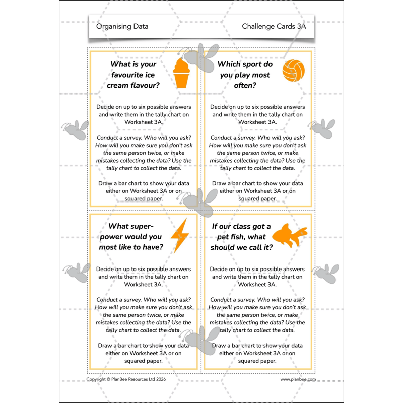 PlanBee Year 3 Statistics Organising Data PlanBee Maths Lesson