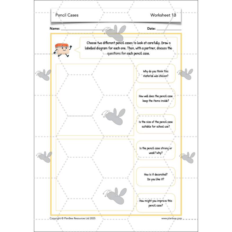 PlanBee Pencil Cases - Textiles: DT Lesson Plans for KS2 Y3/4