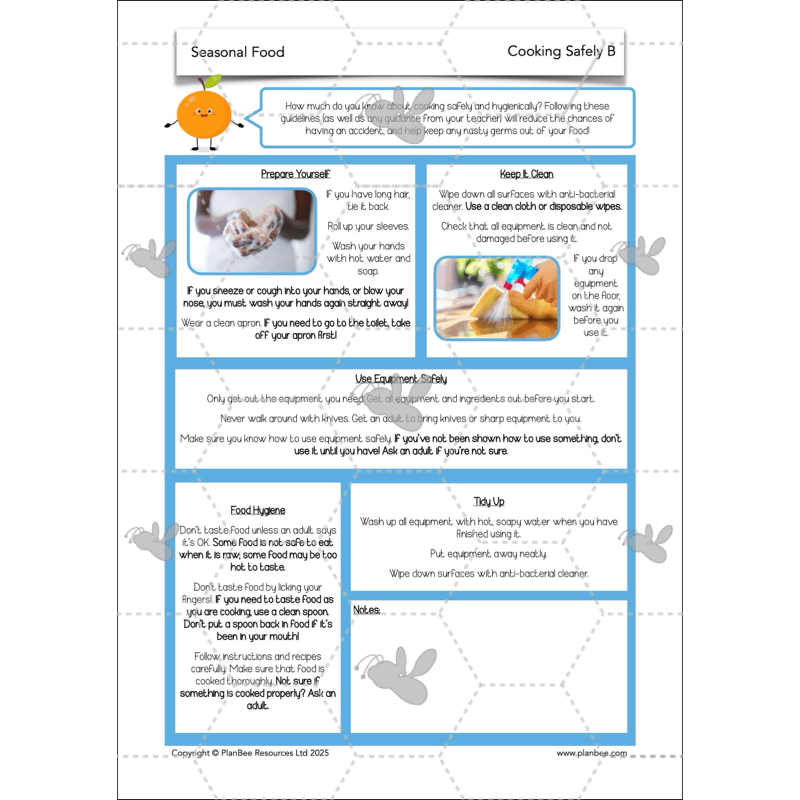 PlanBee Seasonal Food Seasonality KS2 cooking lessons by PlanBee