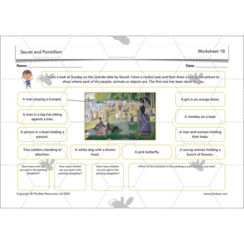 PlanBee Seurat and Pointillism KS2 Lesson Plans and Art Projects