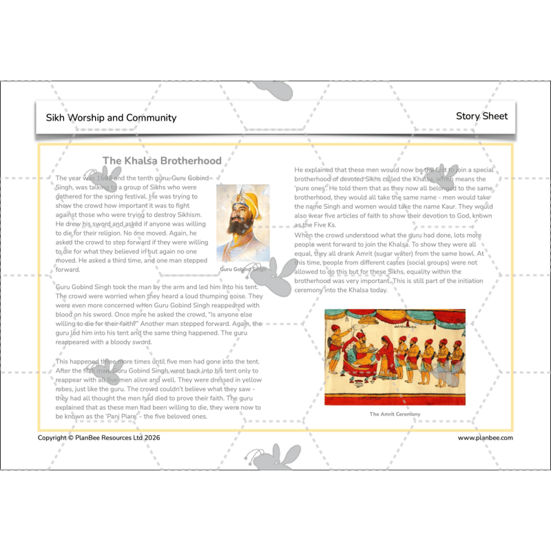 PlanBee KS2 Sikh Worship and Community KS2 lesson plans by PlanBee