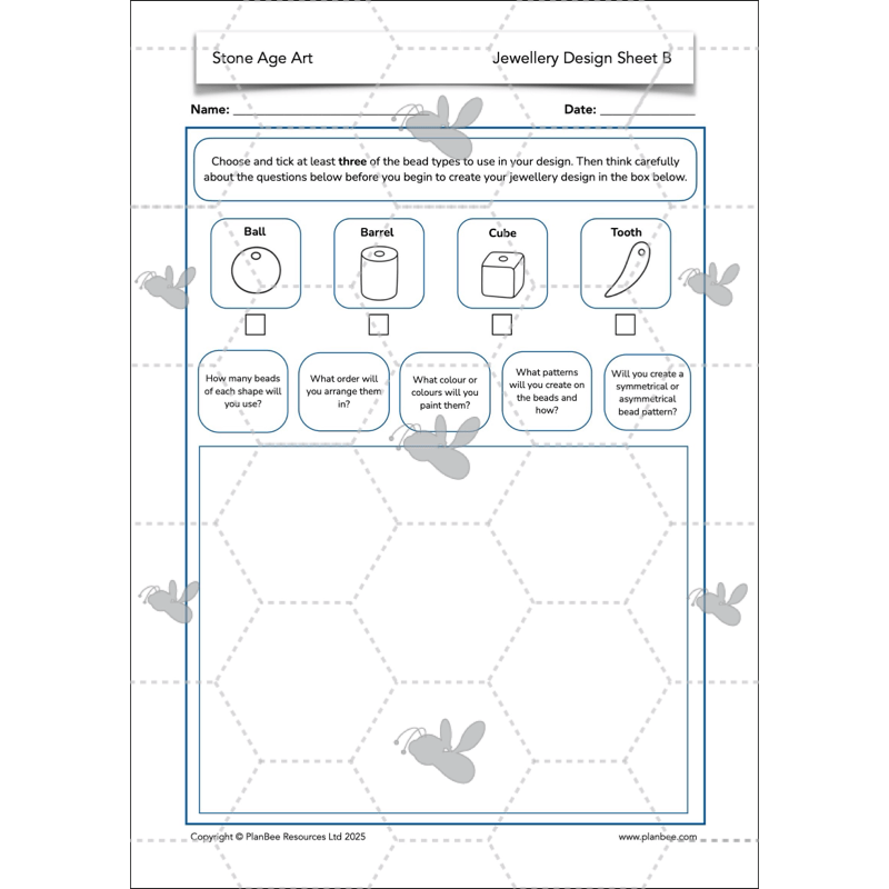 PlanBee Stone Age Art KS2 lessons
