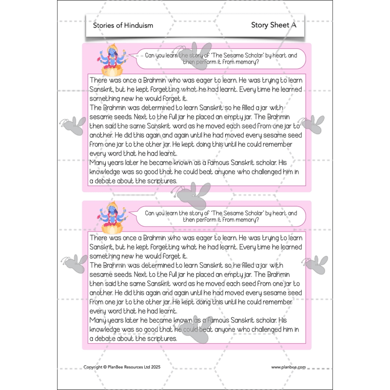 PlanBee Primary Resources Hinduism KS2 RE Lesson Pack | PlanBee