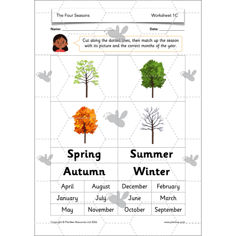PlanBee The Four Seasons KS1 Geography Lesson Pack