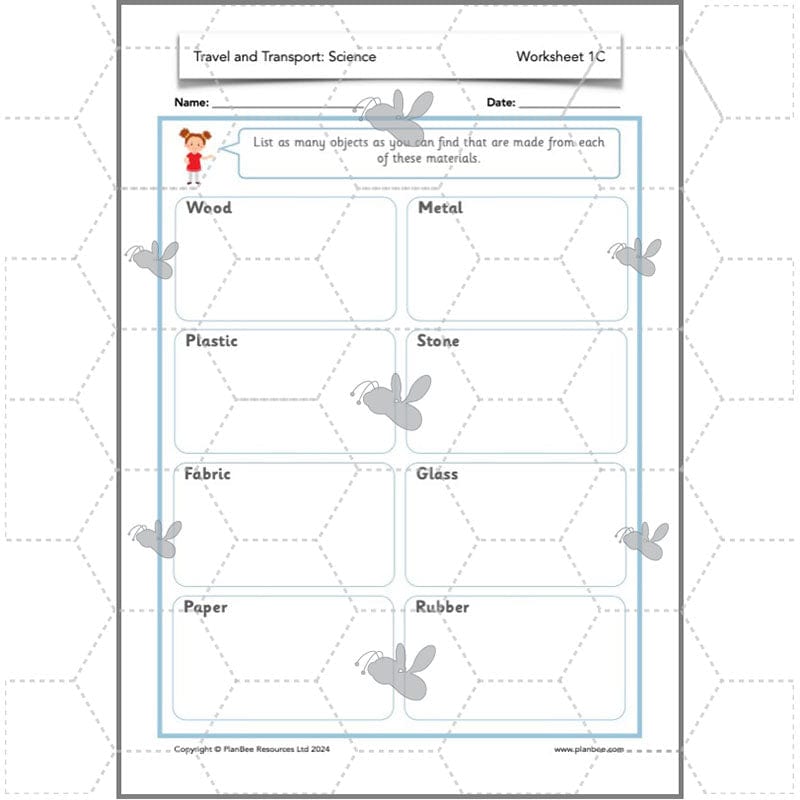 PlanBee Travel and Transport Topic Enrichment Pack