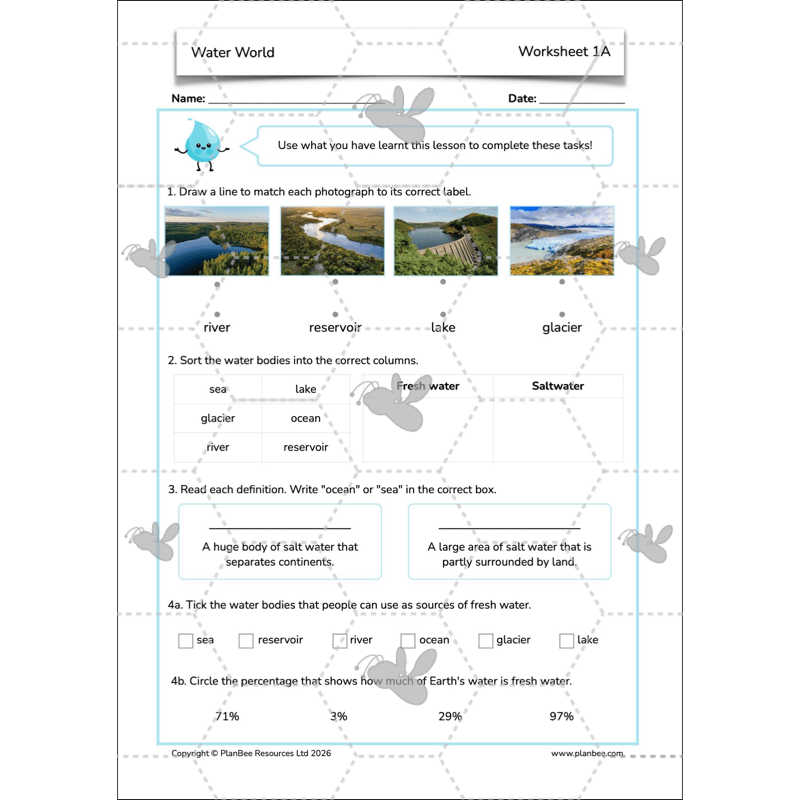 PlanBee Water World Rivers and Coasts KS2 Geography Pack by PlanBee